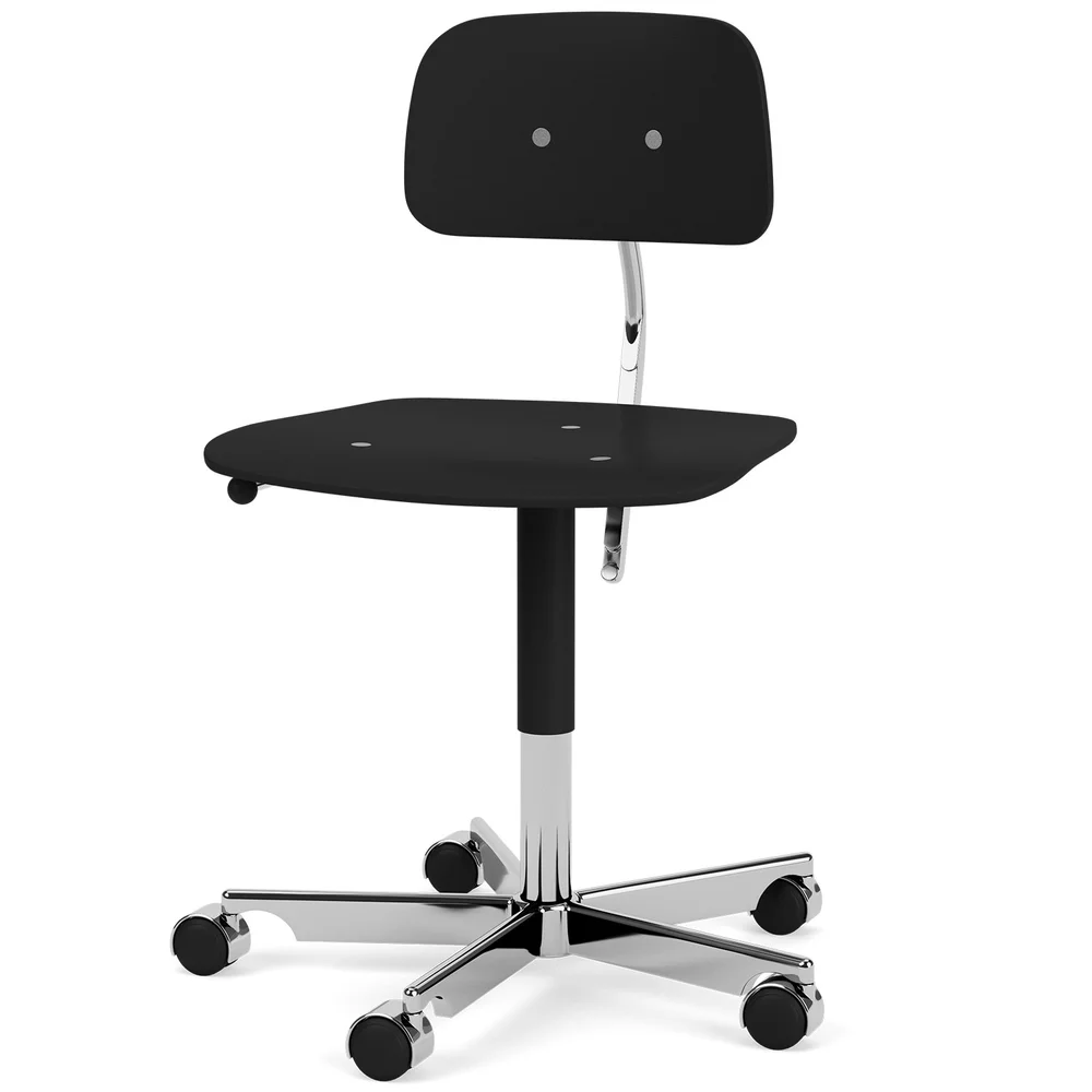 Kevi 2533 Kontorstol, Svart Finér / Polert Aluminium v:1166495