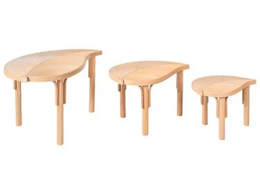 Sett med 3 sofabord PARALIA Rotting Naturlig v:530139