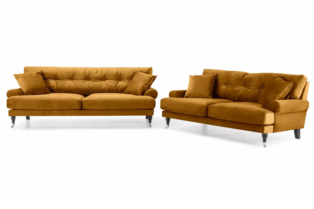 Andrew Sofagruppe 3-seter + 2-seter Sofa + Lenestol + Fotskammel i Fløyel v:2345908 Andrew Sofagruppe 3-seter + 2-seter Sofa + Lenestol + Fotskammel i Fløyel v:2345908