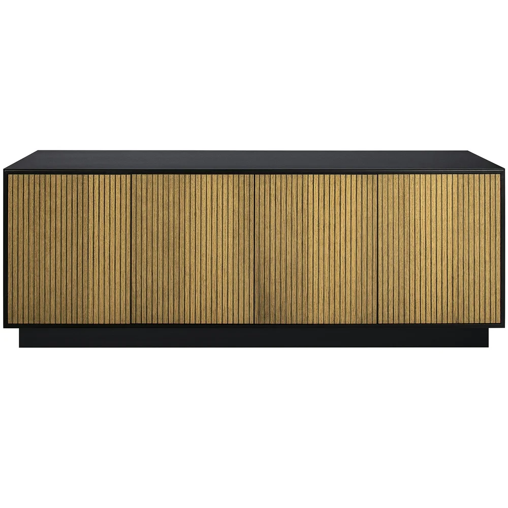 Line Burned Walnut Skjenk med 4 Dører, Sort v:4886368