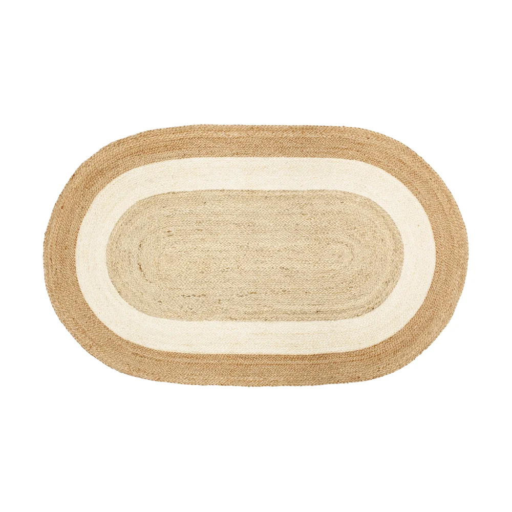Elin striped oval juteteppe 92 x 150 cm v:3366347 Elin striped oval juteteppe 92 x 150 cm v:3366347
