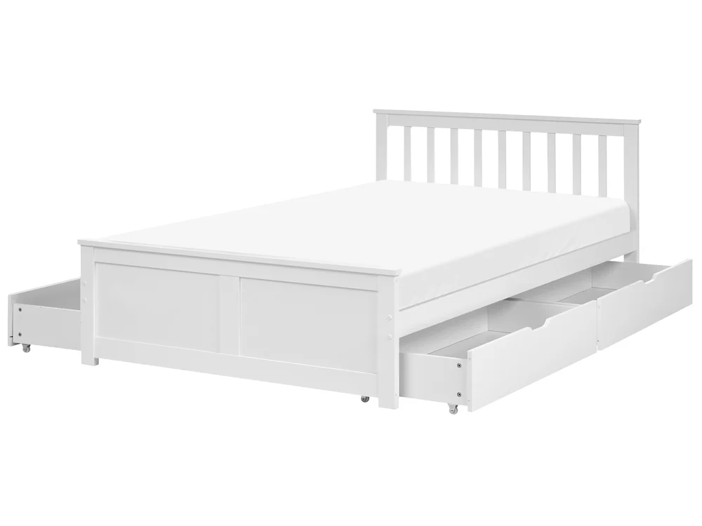 Seng med 4 skuffer OLENDON Furutre Hvit 120 x 200 cm v:7312861 Seng med 4 skuffer OLENDON Furutre Hvit 120 x 200 cm v:7312861