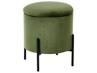 Puff med oppbevaring WENONA Fløyel Mørkegrønn v:6325006 Puff med oppbevaring WENONA Fløyel Mørkegrønn v:6325006