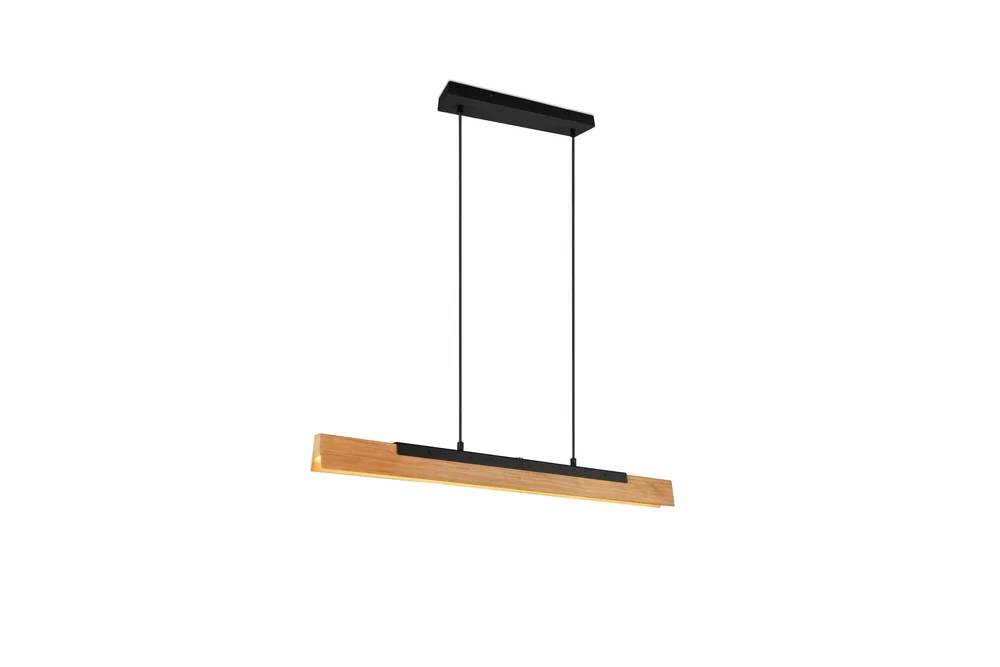 Kerala LED-Pendellampe Mattsvart/Tre v:3140123