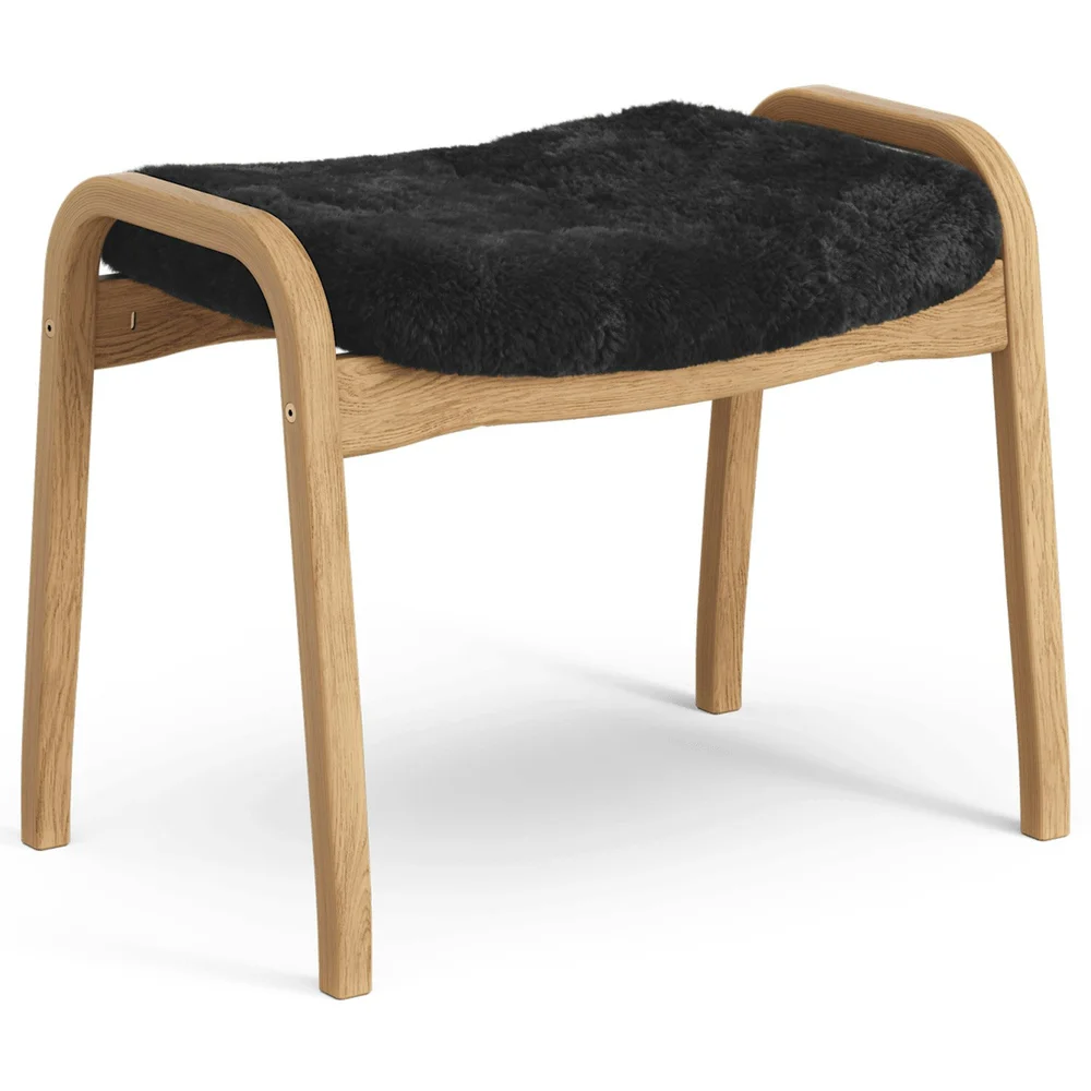 Lamino Fotskammel Saueskinn/Oljet Eik, Sort v:7549676