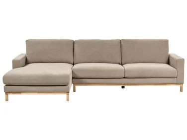 Hjørnesofa 4-seters SIGGARD Gråbrun Høyrevendt v:420650
