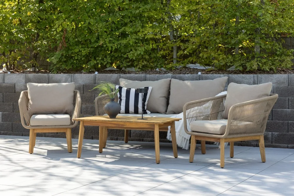 Chania sofagruppe 2-seters sofa + 2 lenestoler med bord utendørs v:5422183 Chania sofagruppe 2-seters sofa + 2 lenestoler med bord utendørs v:5422183