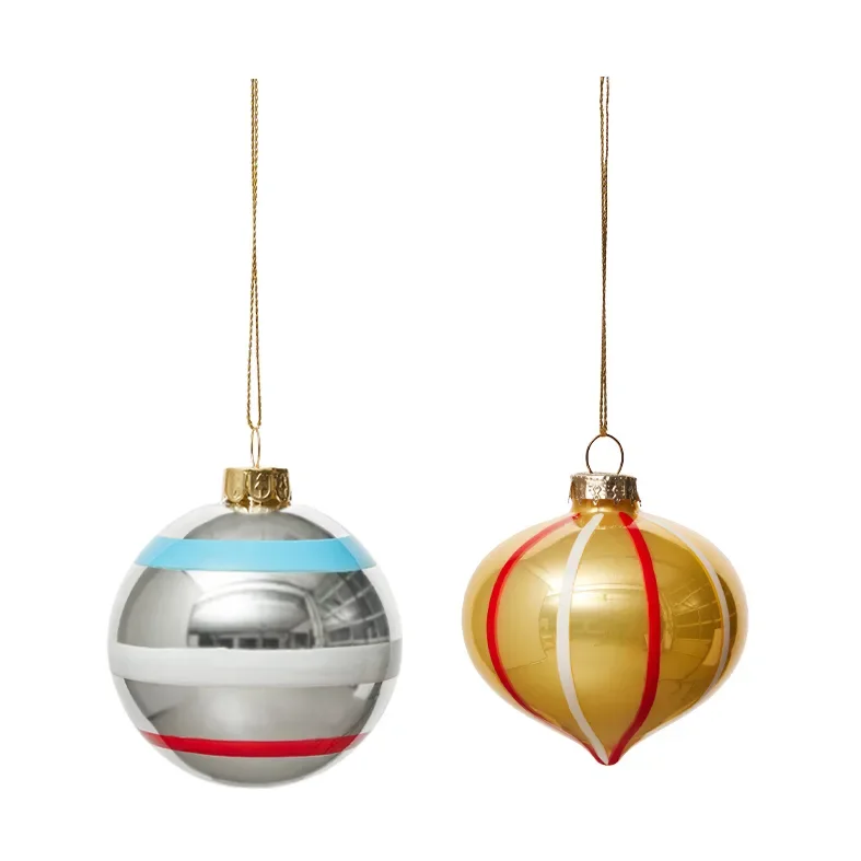 Vintage Christmas Glass Ball No. 2 julekule 2 stk v:7509188