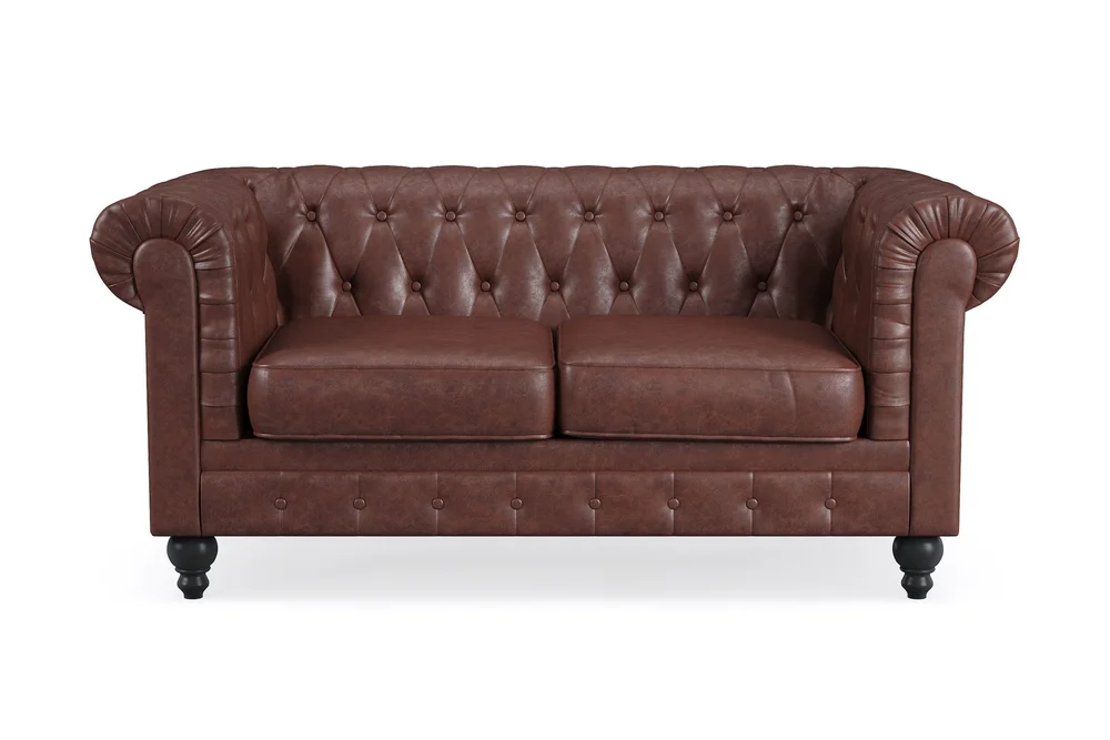Chesterfield Lyx 2-seter Dyp sofa kunstskinn v:9099883 Chesterfield Lyx 2-seter Dyp sofa kunstskinn v:9099883