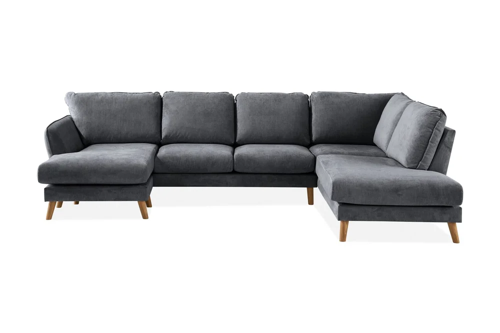 Trend Lyx 4-seters Høyrevendt U-formet Sofa med Divan og Sjeselong i Stoff v:6609603